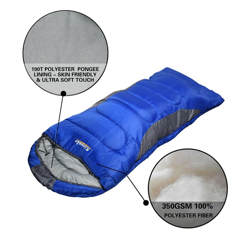 rioyalo 0 Degree Winter Sleeping Bags for Adults Camping (350GSM) -Temp Range (5F â€“ 32F) Portable Waterproof Compression Sack- for Big and Tall in Env Hoodie: Hiking Backpacking 4 Season - Image 3